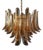 Vintage Italian Murano Chandelier with 36 Lattimo Amber Glass Petals, 1990s For Sale