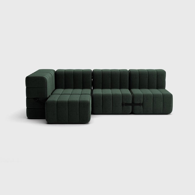 Not Yet Made - Made To Order Curt Modular Set - Flexible Small Corner Sofa - Dama - 0061 (Dark Green) by Ambivalenz, Set of 9 For Sale - Image 5 of 5