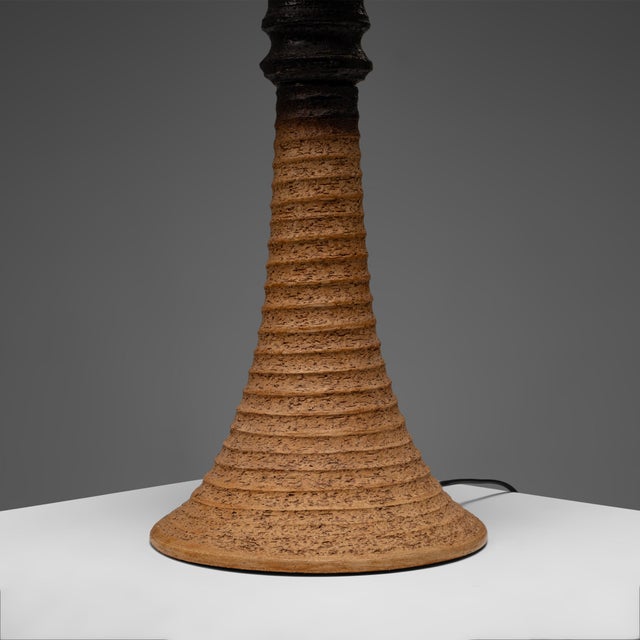 Large Eartly Ceramic and Opaline Glass Table Lamp from Doria Leuchten, Germany, 1970s For Sale - Image 6 of 11