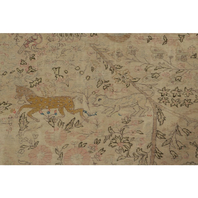 Rug & Kilim Antique Turkish Rug With Distressed Floral Design in Beige Tones - Rug & Kilim For Sale - Image 4 of 9