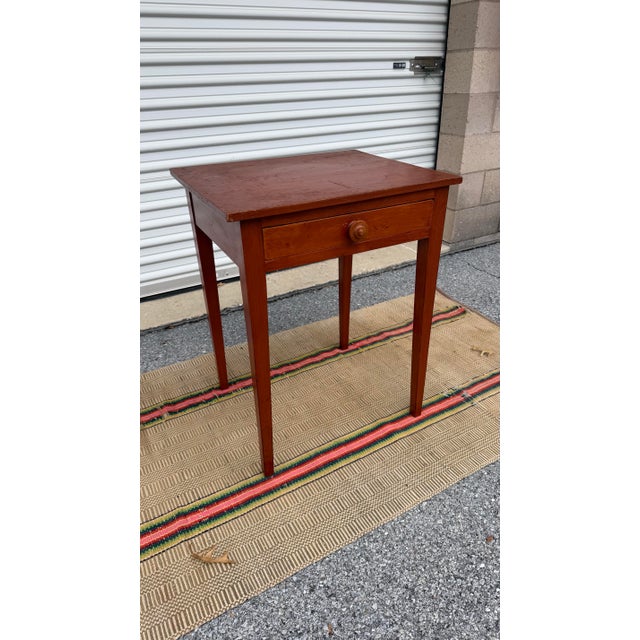 A Nice Antique Softwood Tapered Leg One Drawer Side Table, Pennsylvania, Circa 1830’s Made in Pennsylvania, circa...