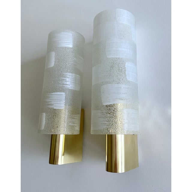 Vintage Space Age Brass and Glass Sconces, 1970s, Set of 2 For Sale - Image 4 of 12