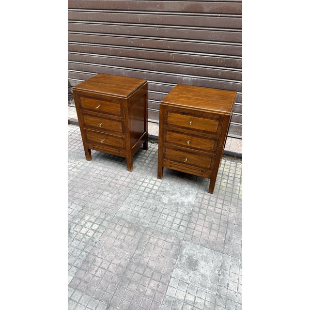 Wood Louis XVI Italian Nightstands, 1980, Set of 2 For Sale - Image 7 of 7