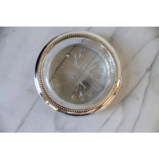 Vintage B. Rogers Sterling Silver & Glass Coasters S/6 For Sale In Milwaukee - Image 6 of 12