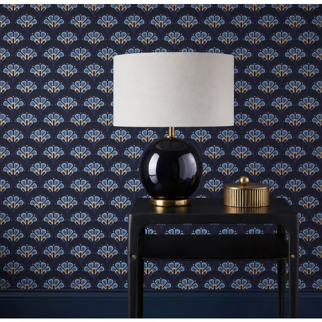 7 sealed rolls of Liberty of London Wallpaper by Fabricut Collection Deco Scallop - Lapis No: 07241001C Product Number:...