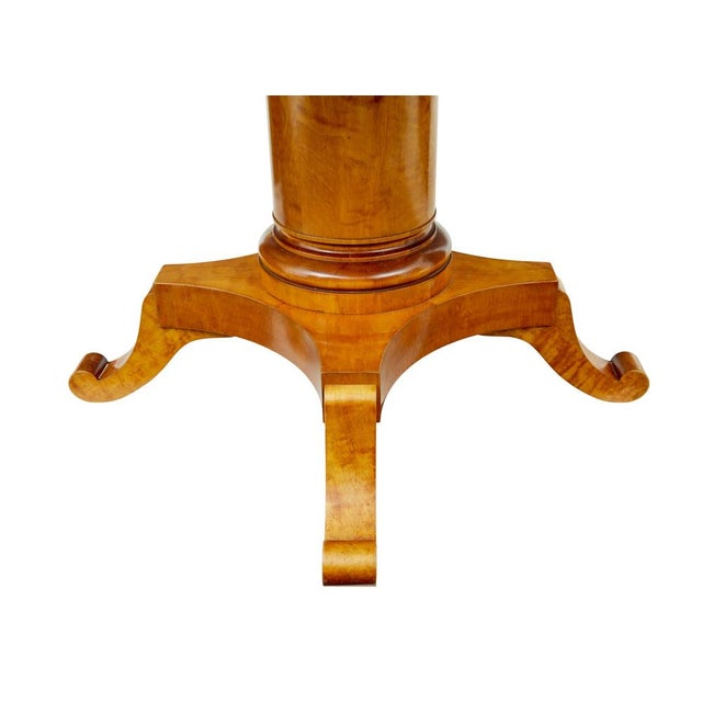 Late 19th Century Antique Swedish Birch Oval Center Table, 1895 For Sale - Image 5 of 9