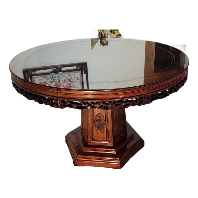 Asian Rosewood Dining Room Set For Sale