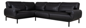 Plura Leather Corner Sofa in Black from Rolf Benz