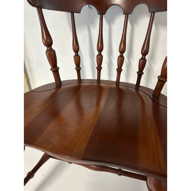 French Country Vintage Ethan Allen Old Cherry Baumritter Chair For Sale - Image 3 of 8