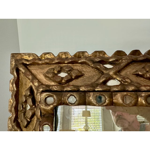 Spanish Colonial Style Gilt Wood Wall Mirror For Sale - Image 15 of 17