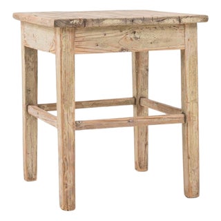 Early 20th Century Central European Wood Patinated Stool For Sale