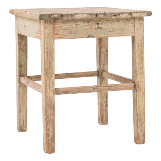 Early 20th Century Central European Wood Patinated Stool For Sale