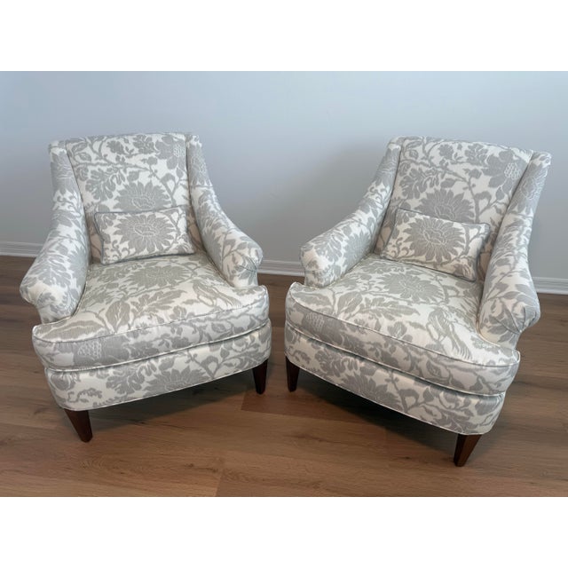Stunning pair of authentic Hickory Chair Marler chairs from the celebrated 1911 Collection. Handcrafted in North Carolina...