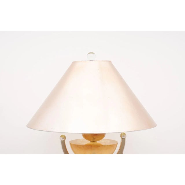 Mid-Century Modern Pair of 1980s Silver Leaf and Acrylic Lamp Attributed to Hivo Van Teal For Sale - Image 3 of 11