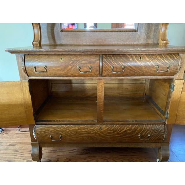 Antique Victorian Tiger Sawn/Quarter Sawn Oak Sideboard Chairish