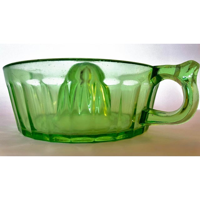 Art Deco 1930s Uranium Glass Juice Reamer For Sale - Image 3 of 5