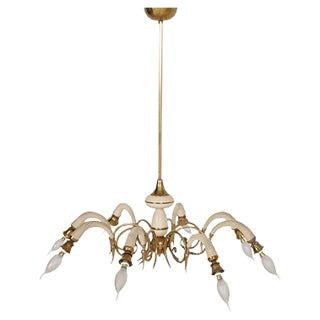 Art Deco Italian 8-Arm Chandelier, 1930s For Sale