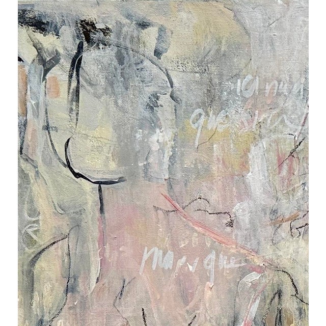 Figurative Abstract "My Thoughts Begin to Dance" Light Colored Abstract Figurative For Sale - Image 4 of 4