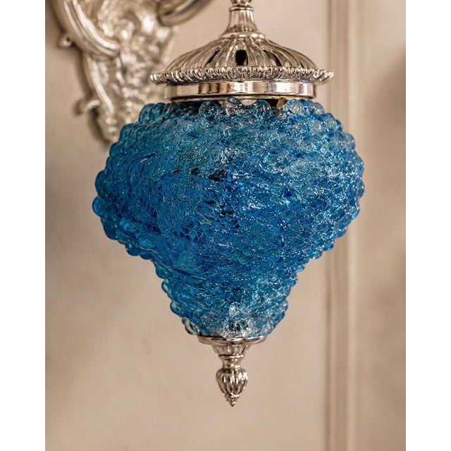 1990s 1990s French Artisan Louis XVI Silver Bronze Wall Lamps Sconces-Pair For Sale - Image 5 of 7