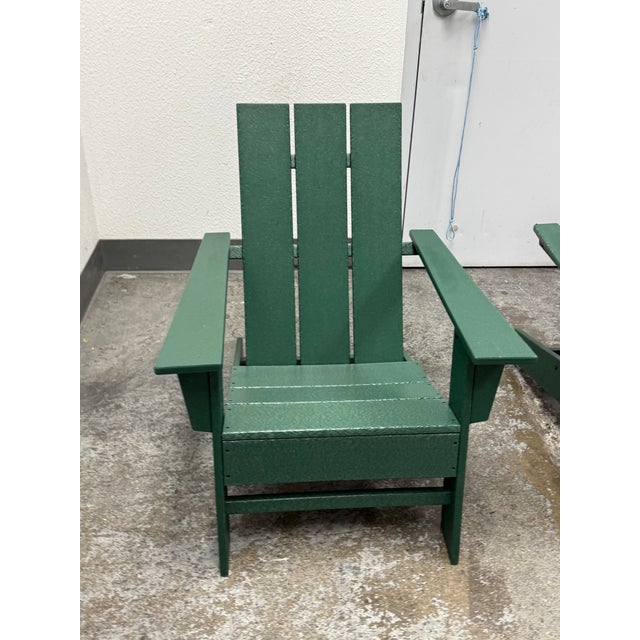 Plastic Polywood Modern Adirondack Chairs, Pair For Sale - Image 7 of 12