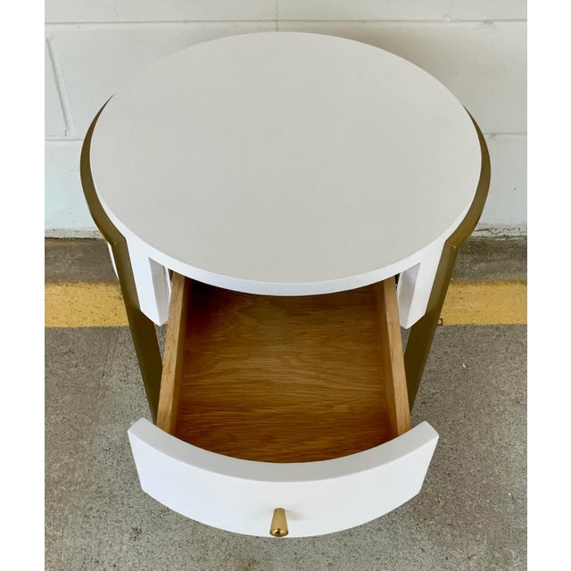 Bungalow 5 Villa & House Modern White and Gold Bodrum Side Table For Sale - Image 4 of 6