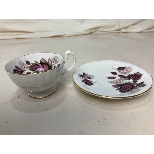 Mid 20th Century Vintage Tea Cup Saucer England Dove Fine Bone China For Sale - Image 5 of 11