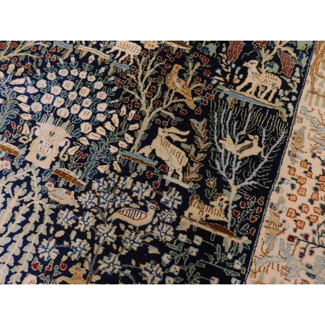 Vintage Persian Nain Wool and Silk Rug 3'10"x 6'5" For Sale - Image 9 of 12