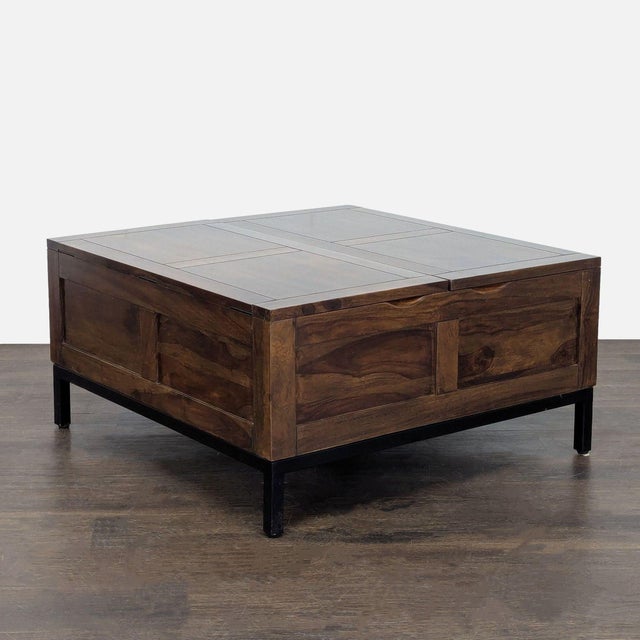 Modern Crate & Barrel Square Coffee Table For Sale - Image 3 of 9
