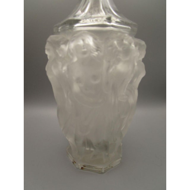 1920s Art Deco Bacchantes Nude Dancing Women Decanter With Original Faces Stopper No Chips For Sale - Image 14 of 14