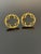 Vintage Karl Lagerfeld Alhambra Quatrefoil Clip on Earrings Black Gold - 2 Pieces For Sale - Image 9 of 10