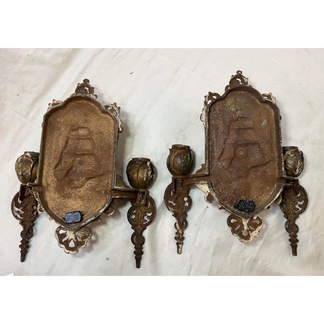 Antique Lincoln Spanish Galleon Electric Wall Sconces Fixtures Ship - a Pair For Sale - Image 11 of 11