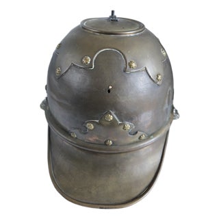 19th C Continental Brass Firemans's Hat For Sale