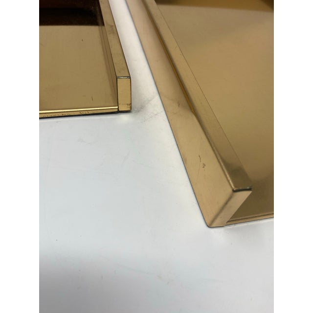 Modern Vintage Matte Brass Desk 2-Piece Organizer - A Set For Sale - Image 9 of 9