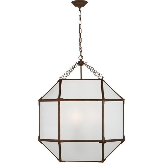Morris Large Lantern in Antique Zinc with Frosted Glass Designer: Suzanne Kasler Canopy: 4.75" Round Mounting: Chain Shade...