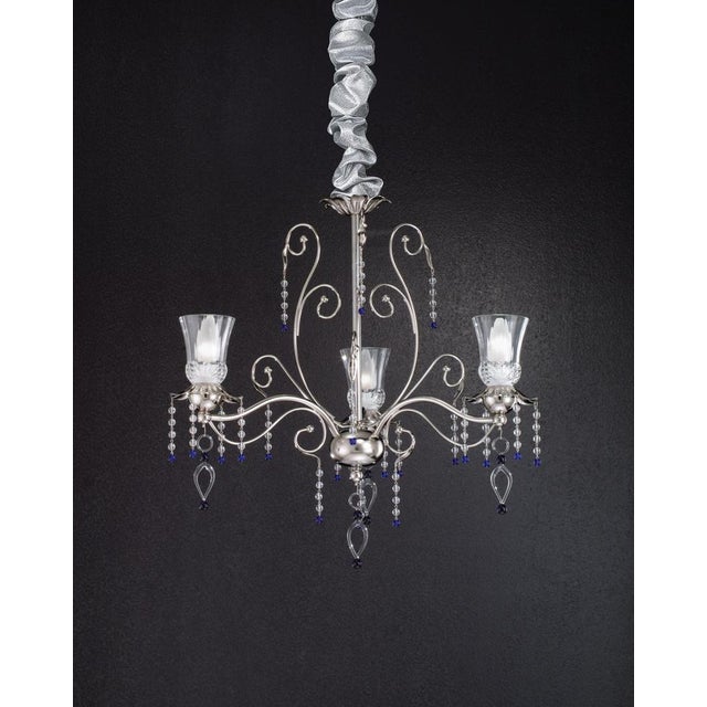 Fenice Crystal 8 Lights Chandelier in Polished Chrome and Glass by Aggiolight For Sale - Image 6 of 11