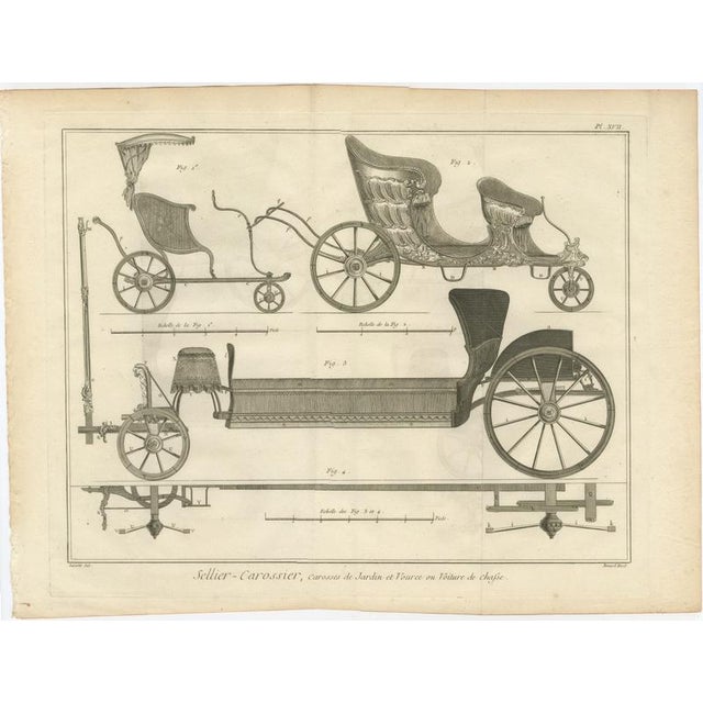 French Garden & Hunting Carriage Designs, 1771 For Sale - Image 4 of 10