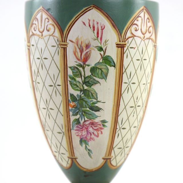 Bottle Green Early 20th Century Vintage Trophy Lamp on Faux Marble Base For Sale - Image 8 of 10