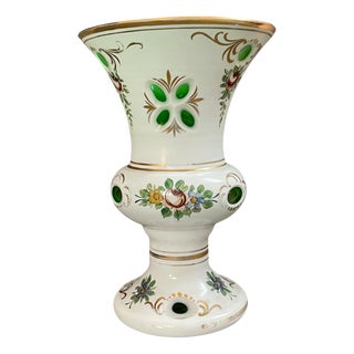 19th Century Bohemian Opaline Glass Vase, 1890s For Sale