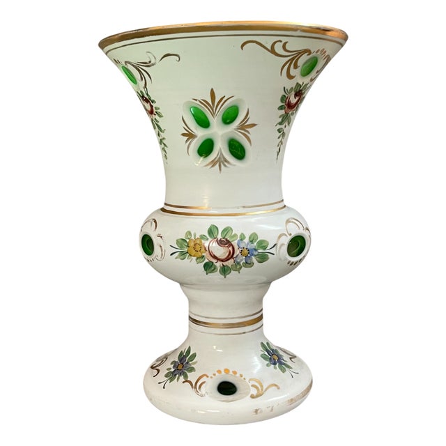 19th Century Bohemian Opaline Glass Vase, 1890s For Sale