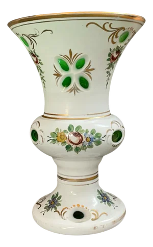 19th Century Bohemian Opaline Glass Vase, 1890s
