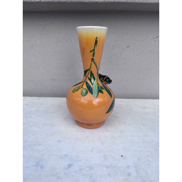 1950s Majolica Vase With Cicada & Olives Sicard, Circa 1950 For Sale - Image 5 of 6