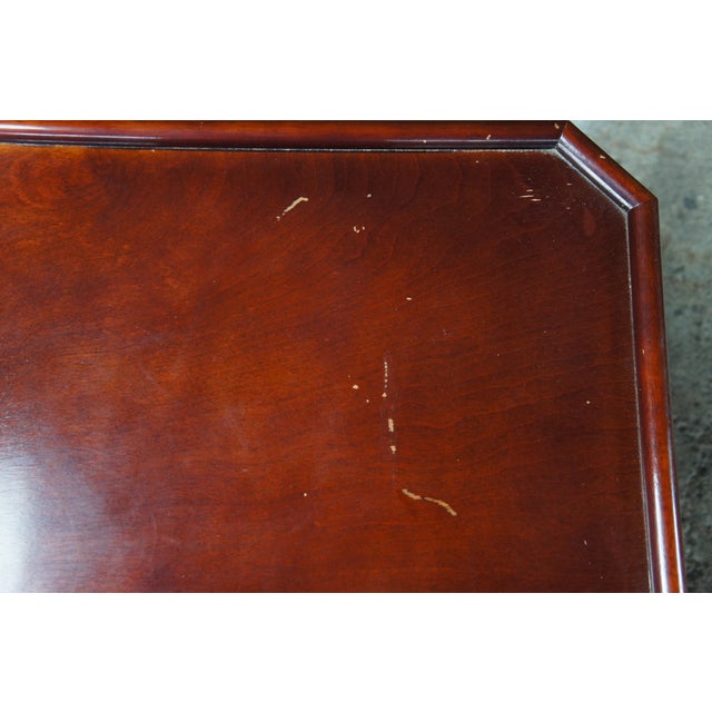 Late 20th Century 2 Bombay Company British Colonial Chinoiserie Faux Bamboo Mahogany Side Tables For Sale - Image 9 of 14