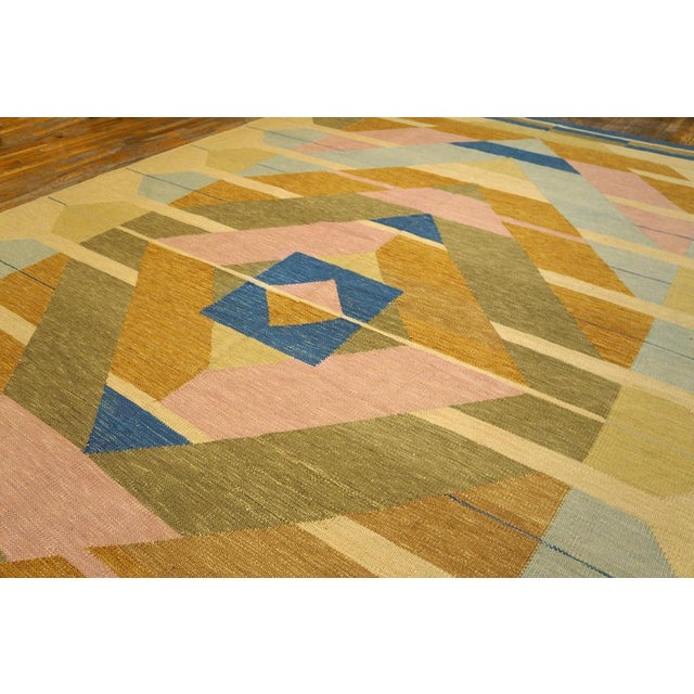 Scandinavian 7'0 "x 10'3" Hand woven, Flat weave, All over patterns. Scandia The tradition of flatwoven Scandinavian...