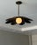 Black Handmade Black Antique Brass Finish Pendant Light, Floral Metal Ceiling Light, Milk Glass Globe, Vintage Home Decor For Sale - Image 8 of 13