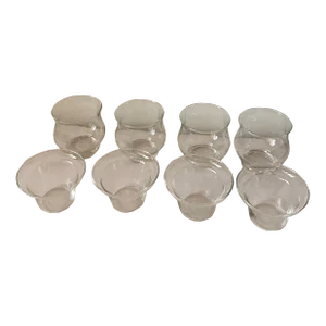 Vintage Clear Glass Shrimp Bowls With Liners- 8 Pieces