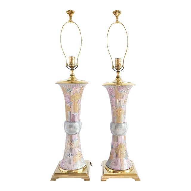 Vintage Wildwood Palm Beach Style Table Lamps - A Pair For Sale