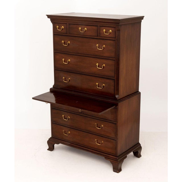 Wood George III Style Mahogany Chest on Chest For Sale - Image 7 of 13