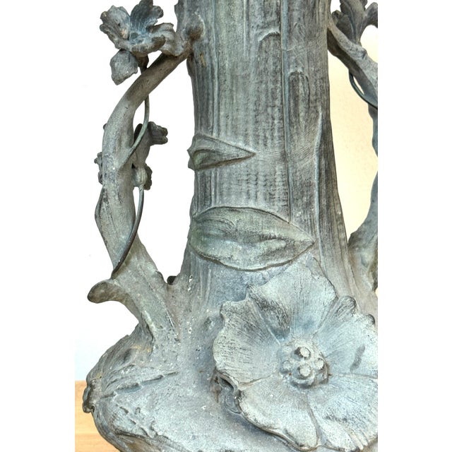 Art Nouveau Floral Relief Vase in Cast Zinc, Attributed to Kayserzinn, C. 1900s For Sale - Image 11 of 12