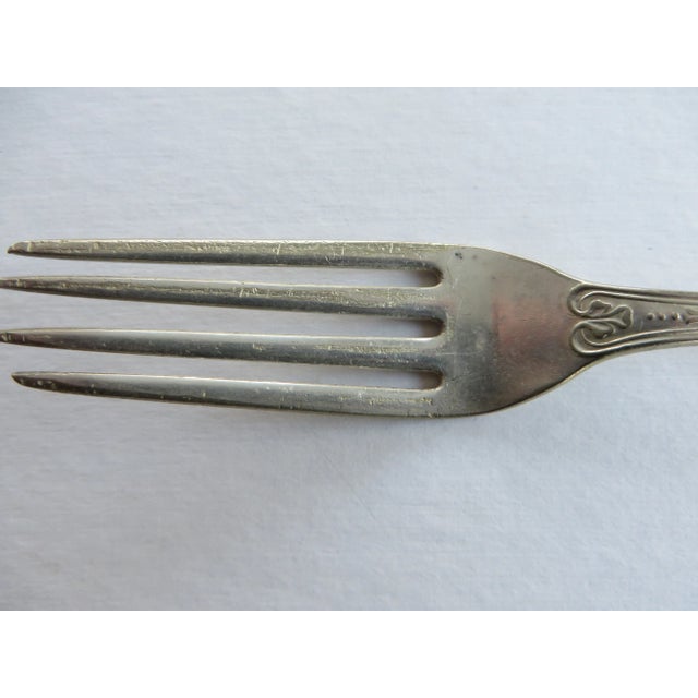 Antique Silver Plate Medallion Pattern Dinner Fork by Simpson. H. M & Co. 1867 For Sale - Image 4 of 8