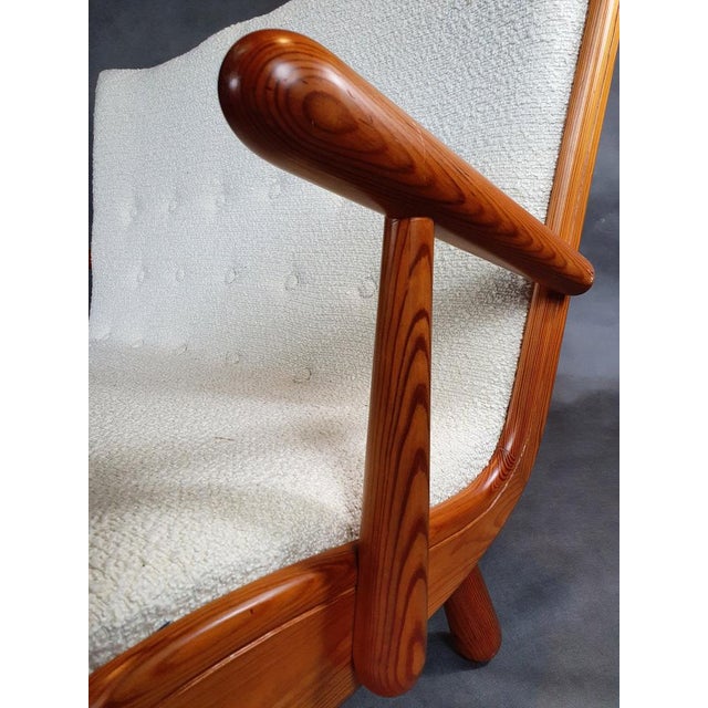 Mid-Century Scandinavian 2-Seater Setee in Wood and Bouclé Fabric in the style of Philip Arctander, 1950s For Sale - Image 9 of 17